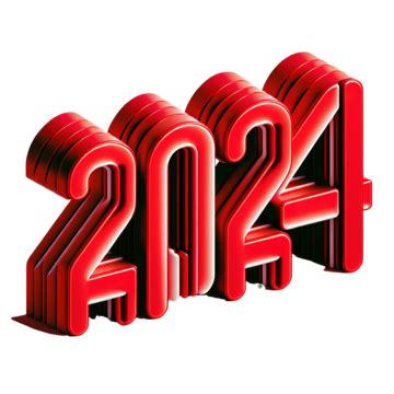 Red 2024 Text 2024 Text Effect New Year PNG Transparent Image And