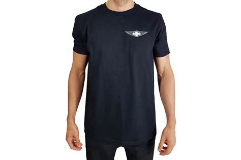 Morgan T-Shirt Black - Front Morgan Wings Logo - Morgan Motor Company Shop