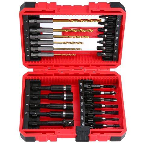 Buy Meterk 25 PCS Screwdriver And Drill Bit Set 6 Titanium Drill Bits