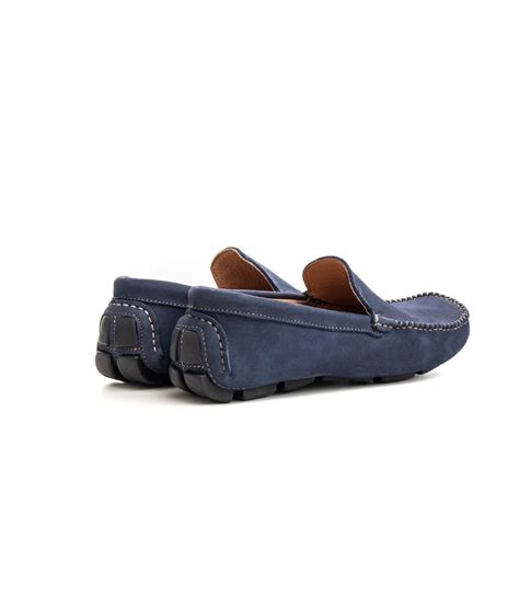 Mocassin Nubuck Bleu Marine Homme Marque De Qualit Europann