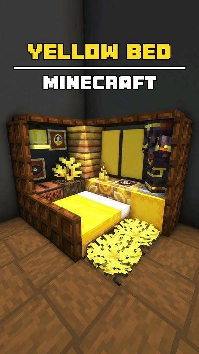 Yellow Interior Bed Design 💛 #minecraft in 2024 | Interior bed design ...