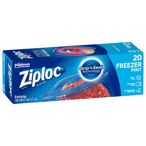 Ziploc® Brand Freezer Bags With Grip N Seal Technology Pint 20 Count