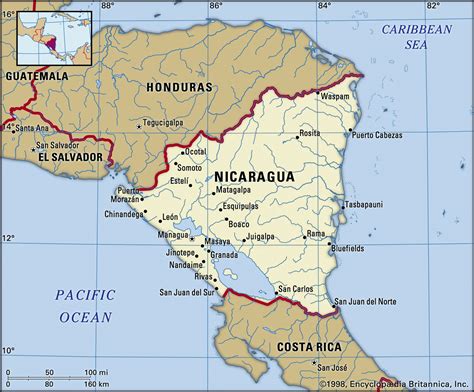 Nicaragua Political Map