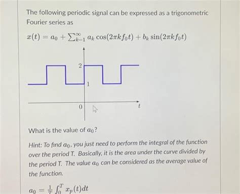 Solved The Following Periodic Signal Can Be Expressed As A Chegg