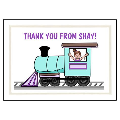 Train Thank You Note Cards Girl Mandys Moon Personalized Ts