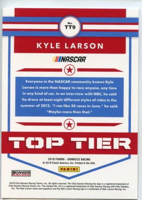 2018 DONRUSS RACING NASCAR haut niveau GLACE FISSURÉE parallèle Kyle