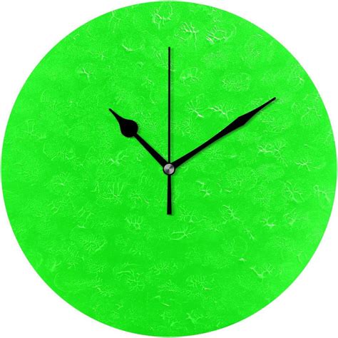 Gzhjmy Round Digital Clock Plain Neon Green Solid Color Creative