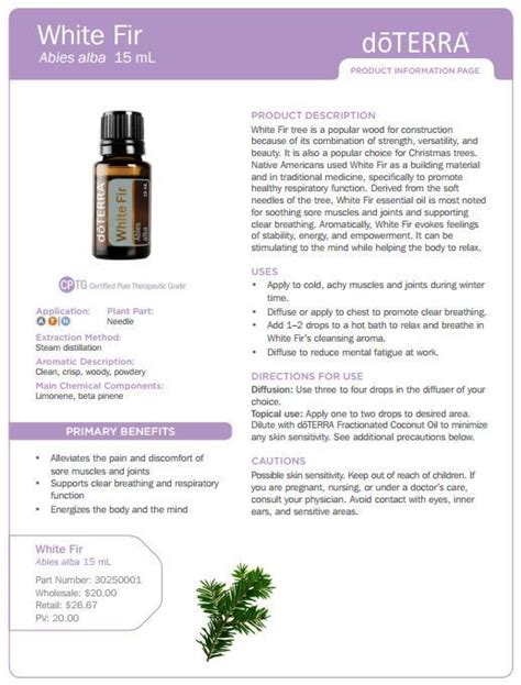 DoTERRA Siberian Fir Essential Oil Uses Essential Oils Essential Oil