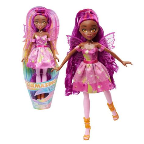 Hairmazing Collectible Fashion Doll Fairy Girls In Purple Pink Hair