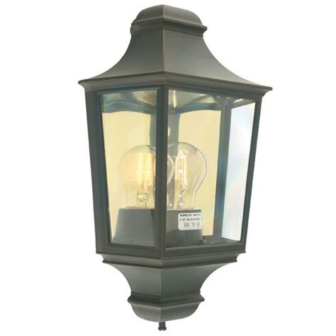 Elstead Turin Flush Outdoor Wall Light Lantern Black Gold Broughtons