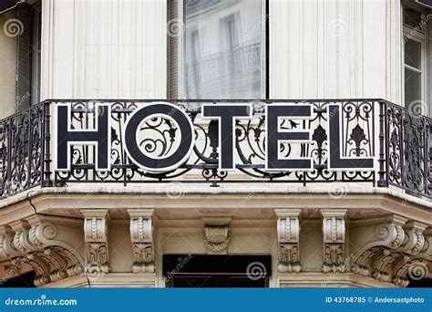 Hotel Sign On Balcony Stock Image Image Of Facade Hotel 43768785