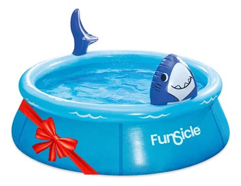 Pileta Inflable Redonda Funsicle Tiburon 757lts Circular Color Azul