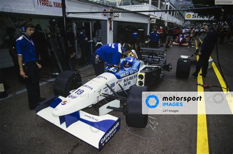 Mika Salo Tyrrell Yamaha In The Pit Lane Monaco Gp