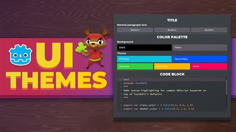 Intro To Themes In Godot User Interface Tutorial Youtube