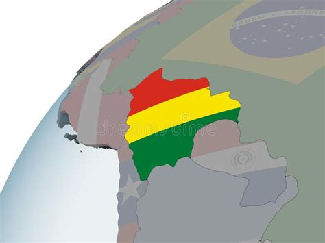 Bolivia Con La Bandera En El Globo Stock De Ilustraci N Ilustraci N