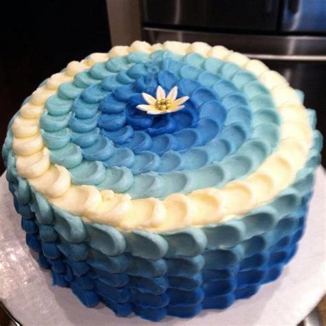 Blue Ombre Decorated Cake By Rita Stincer Cakesdecor