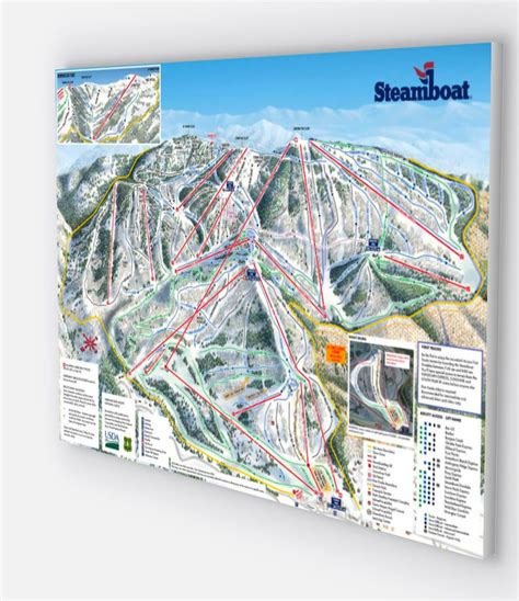 New Steamboat Colorado Ski Trail Map Canvas Wrap, 30x40 Wall Art, Steamboat Colorado Art Prints ...