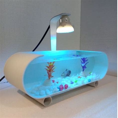 Jual Aquarium Akuarium Mini Ikan Hias Fullset Lampu Led Dan Accesories