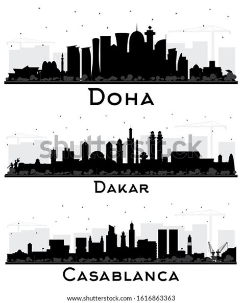 Doha Qatar Dakar Senegal Casablanca Morocco Stock Illustration