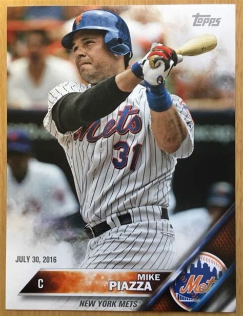 New York Mets Hall Of Fame Mike Piazza 31 Topps Baseball Card Poster