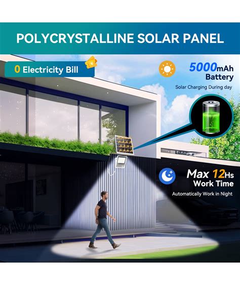 200W LED projektør med Solpanel 6500K Aigostar dk