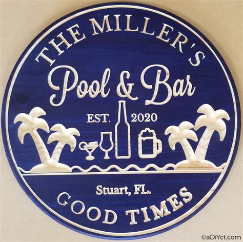 Pool & Bar Personalized Wood Sign | Etsy | Personalized bar signs ...