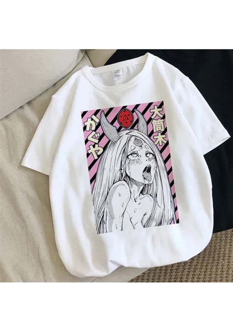 Beyaz Senpai Ahegao T Shirt Kadın Hentai Himiko Toga Waifu Grafik T Shirt Japon Animesi Gömlek