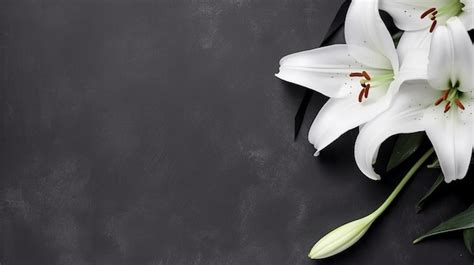 Premium Ai Image Condolence Card With Lily Funeral Flower