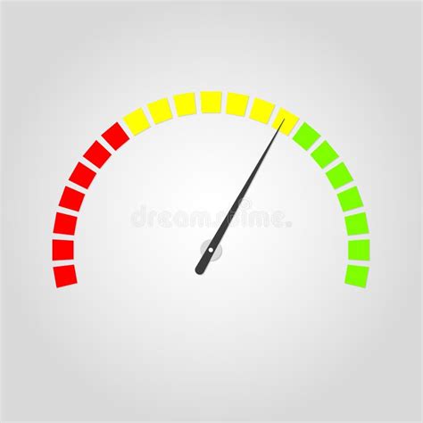 Meter And Gauge Icon Speedometer With Red Yellow And Green Colors