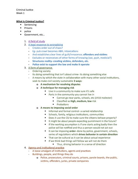 Lecture 1 Introduction To Criminal Justice Criminal Justice Week 1