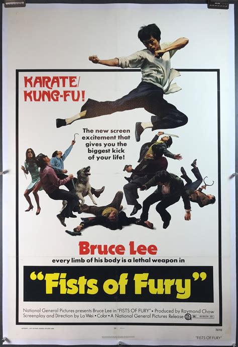 Fists Of Fury Original Vintage Bruce Lee Martial Arts Movie Poster