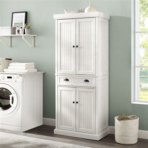 Rent To Own Seaside Distressed White Kitchen Pantry White Flexshopper