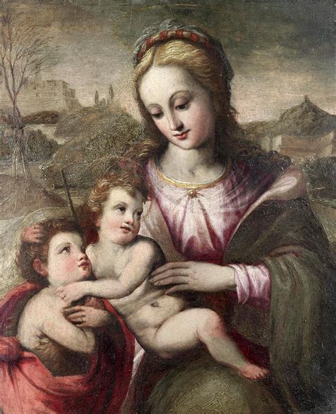 The Madonna And Child With The Infant Saint John The Baptist Painting