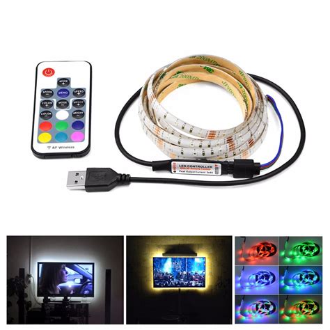 Dc V Usb Charger Rgb Led Strip Light Smd Usb Cable Led Light Rgb