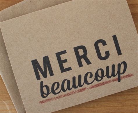 Merci Beaucoup Card Thank You Card Etsy