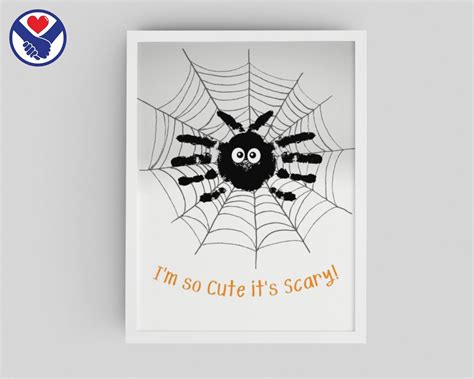 Halloween Spider Handprint Art Cute Spider Handprint Etsy Halloween