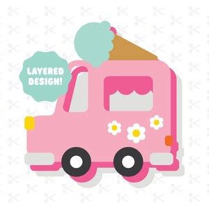 Groovy Ice Cream Truck Svg Png Eps Pdf Dxf Ai Layered Cut File