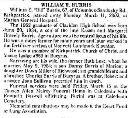 William E Bill Burris 1934 2002 Find A Grave Memorial