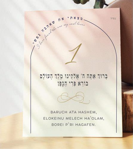 Simple Chuppah Sheva Brachot / Seven Blessings | Cohen Printing And ...