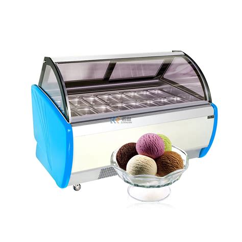 New Design Supermarket Ice Cream Display Food Grade Freezer Showcase