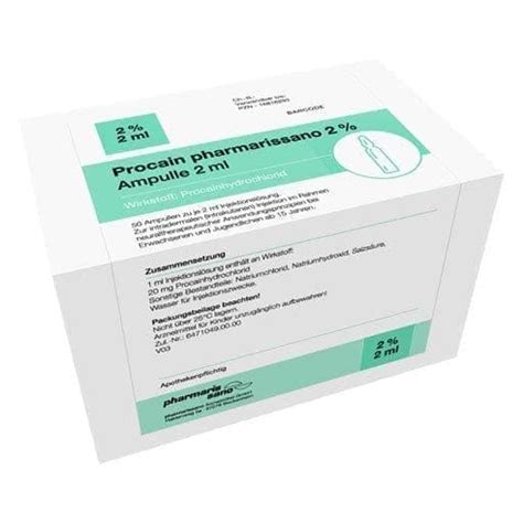 Procaine Pharmarissano Local Anesthetic Ampoules 2 Ml Uk