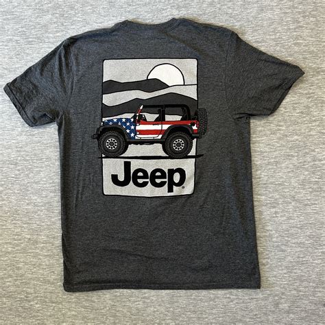 Jedco Jeep Mens L Graphic T Shirt Gray Short Sleeve American Tradition Ebay