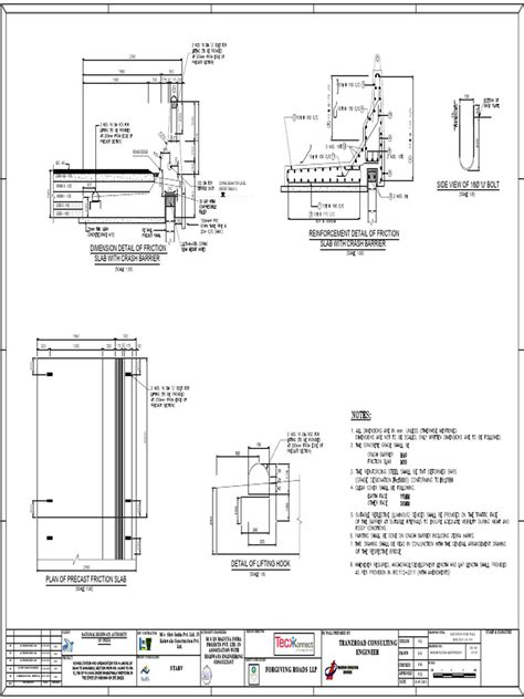 Crash Barrier With Friction Slab Drawing Pdf Civil Engineering