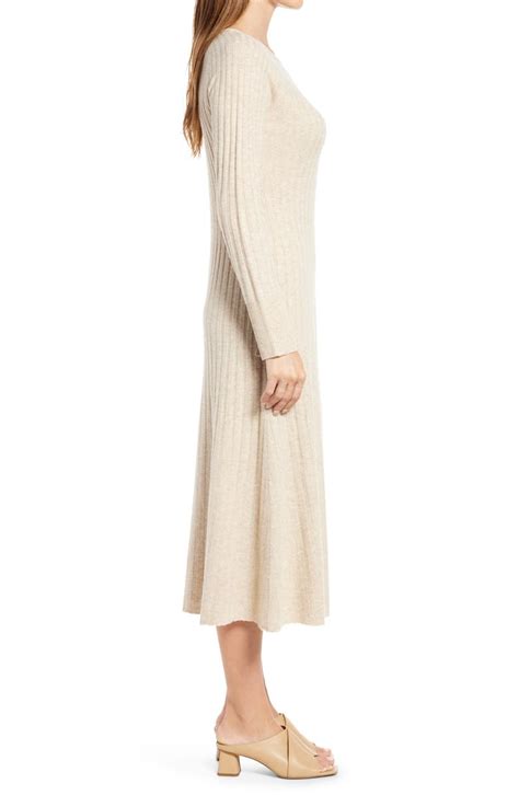 Nordstrom Rib Long Sleeve Midi Sweater Dress Nordstrom