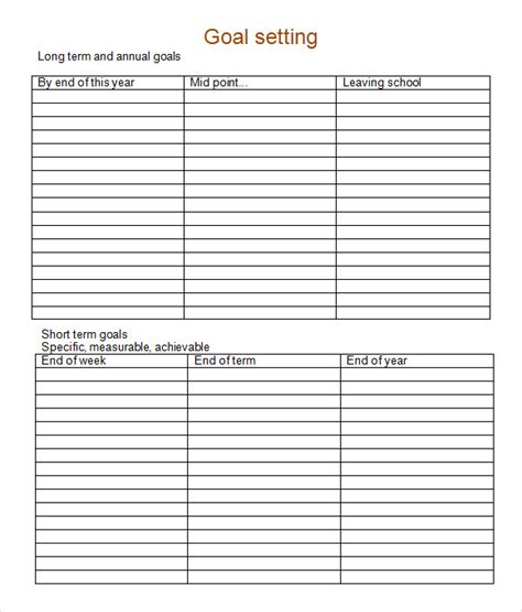 Goal Setting Template 12 Download Free Documents In Pdf Word