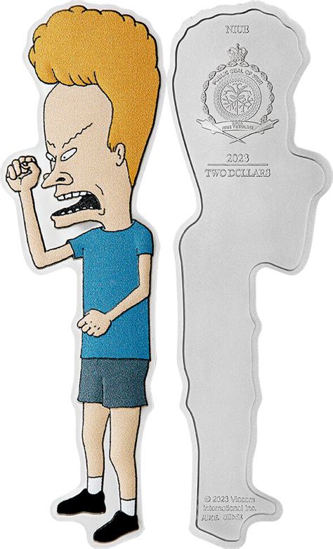 2 Dollars BEAVIS Beavis And Butthead 30th Anniversary 1 Oz Silver Coin