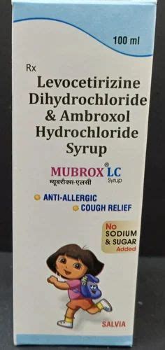 Levocetirizine Dihydrochloride Ambroxol Hydrochloride Syrup Bottle