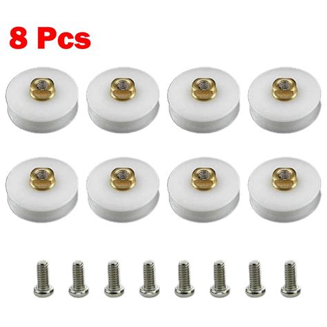 8pcs Shower Room Pulley Bathroom Sliding Glass Door Wheels Nylon Copper Roller Shower Door