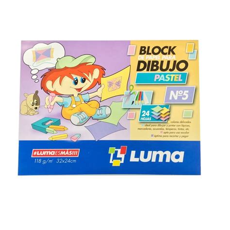 Block De Dibujo Escolar N5 Colores Pasteles Luma 326770 Improstock