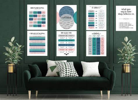 Digital Mental Health Posters Therapy Office Decor Psychologist